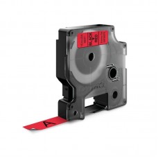 Dymo 45017 Label Tape Black on Red 12mm x...